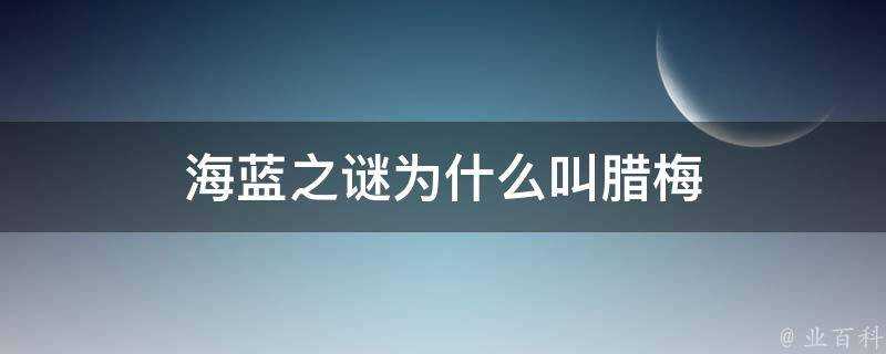 海藍之謎為什麼叫臘梅