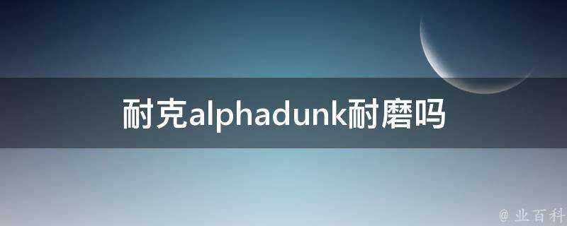 耐克alphadunk耐磨嗎