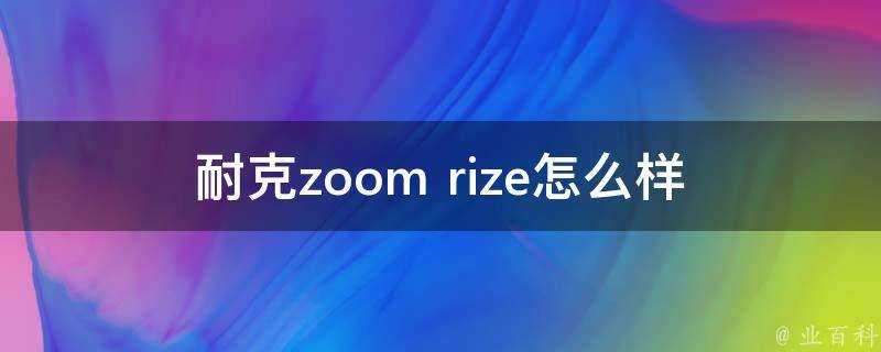 耐克zoom rize怎麼樣