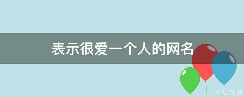 表示很愛一個人的網名