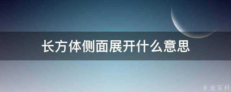 長方體側面展開什麼意思