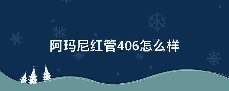 阿瑪尼紅管406怎麼樣