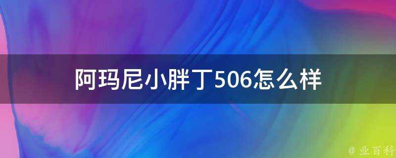 阿瑪尼小胖丁506怎麼樣