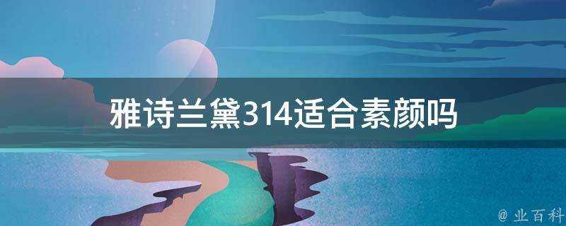 雅詩蘭黛314適合素顏嗎