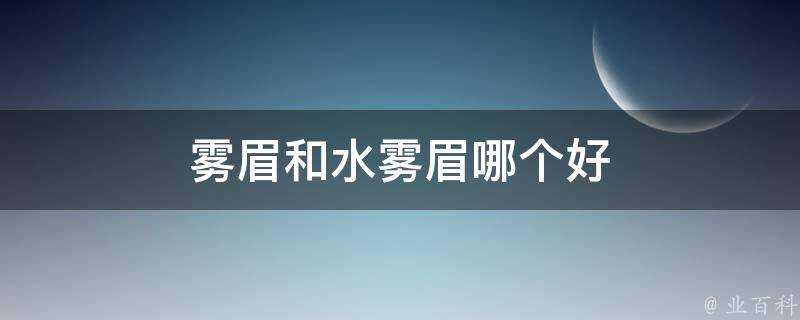 霧眉和水霧眉哪個好