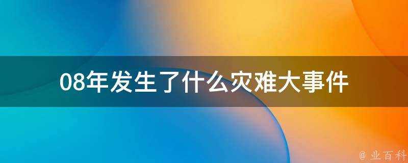 08年發生了什麼災難大事件