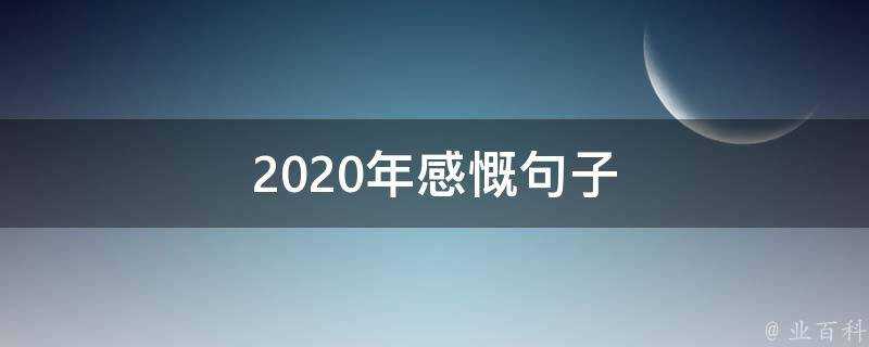 2020年感慨句子