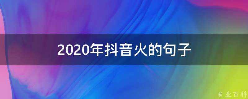 2020年抖音火的句子