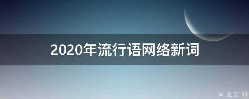 2020年流行語網路新詞