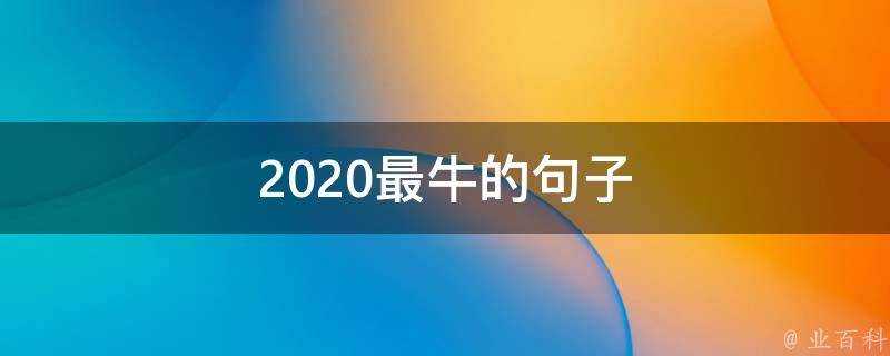 2020最牛的句子