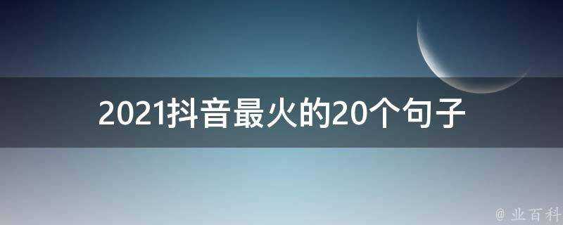 2021抖音最火的20個句子